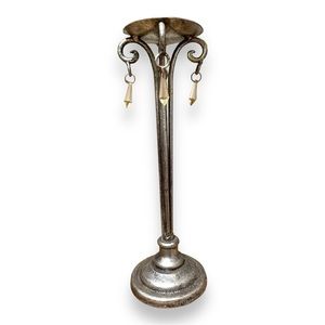 Rustic iron candle holder.